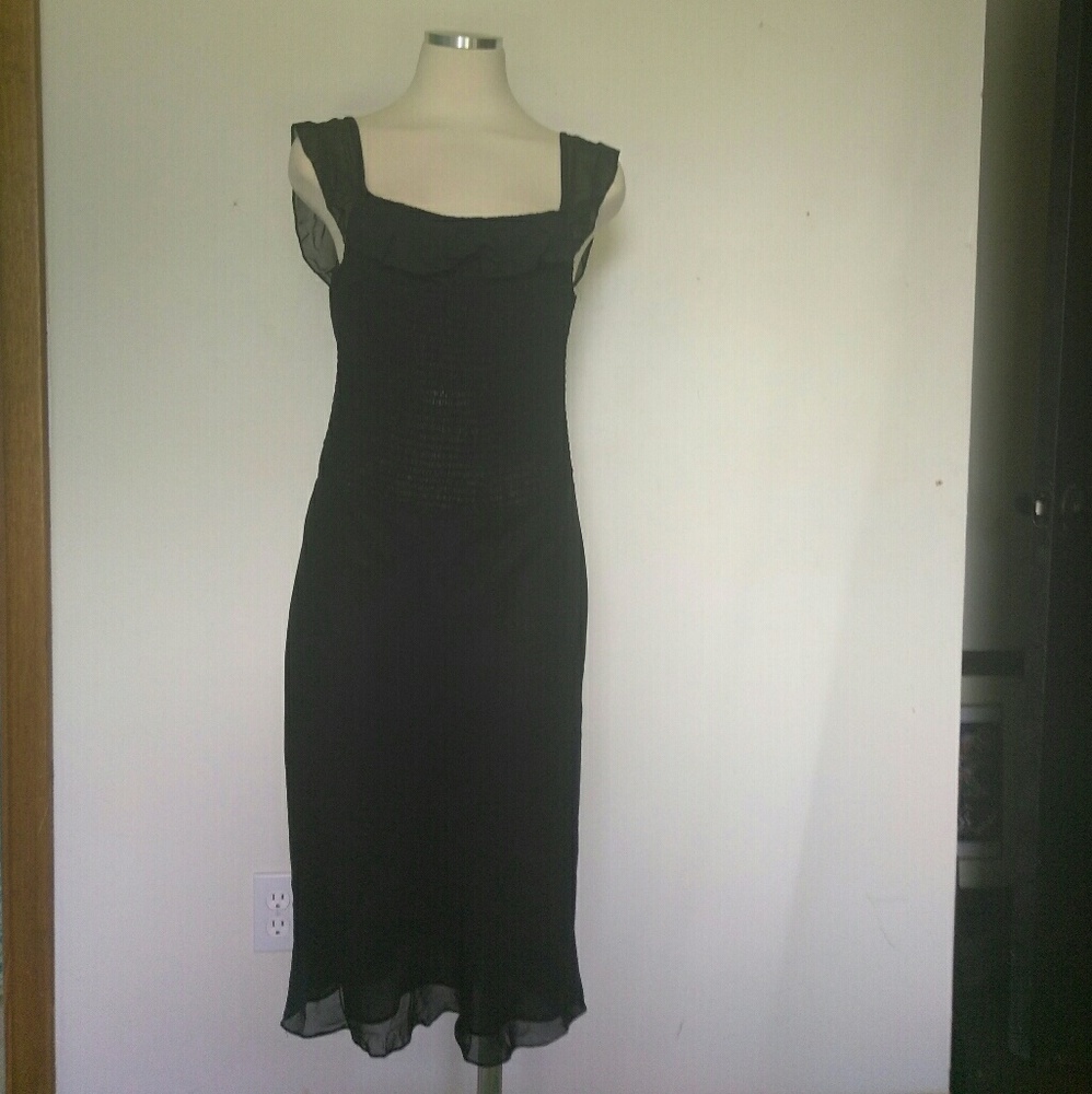Ralph Ralph Lauren crepe sleeveless sheer dress
